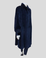 Vintage Black Dyed Sheared Mink Fur Coat -L