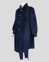 Vintage Black Dyed Sheared Mink Fur Coat -L