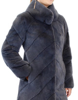 GRAY DYED DIAGONAL MINK FUR STROLLER - from THE REAL FUR DEAL & DAVID APPEL FURS new and pre-owned online fur store!