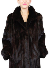 PRE-OWNED MEDIUM NATURAL DARK MAHOGANY MINK FUR COAT LONG, FULLY LET OUT! - from THE REAL FUR DEAL & DAVID APPEL FURS new and pre-owned online fur store!