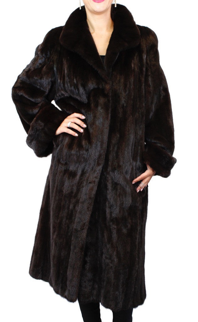 Dark Ranch Black Mink Fur Coat Jacket M No Monogram Unique Design