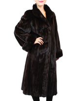 PRE-OWNED MEDIUM NATURAL DARK MAHOGANY MINK FUR COAT LONG, FULLY LET OUT! - from THE REAL FUR DEAL & DAVID APPEL FURS new and pre-owned online fur store!