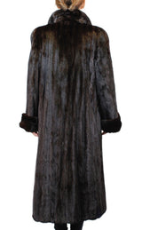 PRE-OWNED MEDIUM NATURAL DARK MAHOGANY MINK FUR COAT LONG, FULLY LET OUT! - from THE REAL FUR DEAL & DAVID APPEL FURS new and pre-owned online fur store!