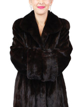 PRE-OWNED MEDIUM NATURAL DARK MAHOGANY MINK FUR COAT LONG, FULLY LET OUT! - from THE REAL FUR DEAL & DAVID APPEL FURS new and pre-owned online fur store!