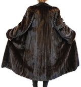 PRE-OWNED MEDIUM NATURAL DARK MAHOGANY MINK FUR COAT LONG, FULLY LET OUT! - from THE REAL FUR DEAL & DAVID APPEL FURS new and pre-owned online fur store!