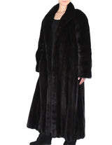 PRE-OWNED XL LONG DARK MINK FUR COAT - WITH STUNNING, DIAGONALLY WORKED FUR! - from THE REAL FUR DEAL & DAVID APPEL FURS new and pre-owned online fur store!