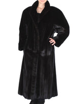 PRE-OWNED XL LONG DARK MINK FUR COAT - WITH STUNNING, DIAGONALLY WORKED FUR! - from THE REAL FUR DEAL & DAVID APPEL FURS new and pre-owned online fur store!