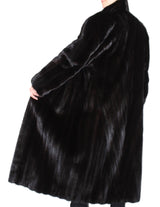 PRE-OWNED XL LONG DARK MINK FUR COAT - WITH STUNNING, DIAGONALLY WORKED FUR! - from THE REAL FUR DEAL & DAVID APPEL FURS new and pre-owned online fur store!