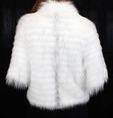 FEATHERED WHITE ARCTIC FOX SHORT SLEEVED JACKET - from THE REAL FUR DEAL & DAVID APPEL FURS new and pre-owned online fur store!