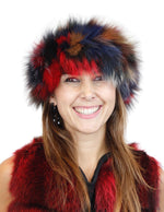 MULTICOLOR KNITTED FOX FUR HEADBAND - from THE REAL FUR DEAL & DAVID APPEL FURS new and pre-owned online fur store!