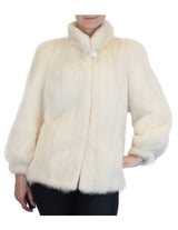 PRE-OWNED MEDIUM GLACIAL MINK FUR JACKET! BEAUTIFUL OFF-WHITE COLOR! - from THE REAL FUR DEAL & DAVID APPEL FURS new and pre-owned online fur store!