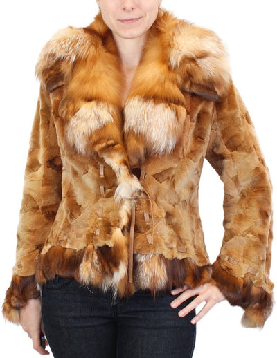 MEDIUM/LARGE GOLDEN SHEARED MINK & RUBY FOX FUR JACKET - from THE REAL FUR DEAL & DAVID APPEL FURS new and pre-owned online fur store!