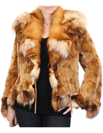 MEDIUM/LARGE GOLDEN SHEARED MINK & RUBY FOX FUR JACKET - from THE REAL FUR DEAL & DAVID APPEL FURS new and pre-owned online fur store!