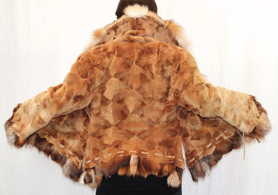 MEDIUM/LARGE GOLDEN SHEARED MINK & RUBY FOX FUR JACKET - from THE REAL FUR DEAL & DAVID APPEL FURS new and pre-owned online fur store!