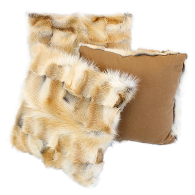 GOLDEN ISLAND FOX FUR & CASHMERE BLEND PILLOW - from THE REAL FUR DEAL & DAVID APPEL FURS new and pre-owned online fur store!