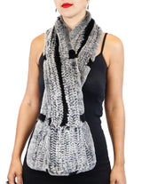 KNITTED REX RABBIT FUR SCARF - from THE REAL FUR DEAL & DAVID APPEL FURS new and pre-owned online fur store!