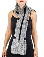 KNITTED REX RABBIT FUR SCARF - from THE REAL FUR DEAL & DAVID APPEL FURS new and pre-owned online fur store!