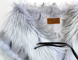 GRAY LAVENDER BLUE DYED SILVER FOX FUR & RABBIT FUR COLLAR/SHAWL/WRAP - from THE REAL FUR DEAL & DAVID APPEL FURS new and pre-owned online fur store!