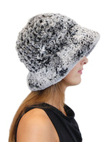 KNITTED REX RABBIT FUR HAT W/ ADJUSTABLE BRIM - from THE REAL FUR DEAL & DAVID APPEL FURS new and pre-owned online fur store!