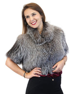 CANADIAN SILVER FOX FUR SHORT SLEEVED BOLERO JACKET - from THE REAL FUR DEAL & DAVID APPEL FURS new and pre-owned online fur store!