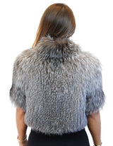 CANADIAN SILVER FOX FUR SHORT SLEEVED BOLERO JACKET - from THE REAL FUR DEAL & DAVID APPEL FURS new and pre-owned online fur store!