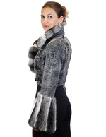 NATURAL GRAY RUSSIAN BROADTAIL & CHINCHILLA FUR SHORT BOLERO JACKET W/ BELL SLEEVES - from THE REAL FUR DEAL & DAVID APPEL FURS new and pre-owned online fur store!