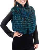 TEAL GREEN DYED FOX FUR CROPPED VEST - from THE REAL FUR DEAL & DAVID APPEL FURS new and pre-owned online fur store!