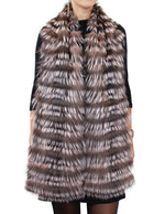 LAYERED SILVER FOX FUR & KNITTED CASHMERE SCARF - from THE REAL FUR DEAL & DAVID APPEL FURS new and pre-owned online fur store!