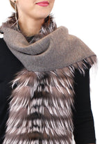 LAYERED SILVER FOX FUR & KNITTED CASHMERE SCARF - from THE REAL FUR DEAL & DAVID APPEL FURS new and pre-owned online fur store!