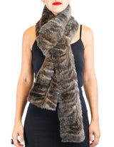 Women's Barguzin Russian Sable Fur Extra Long Raw Edge Scarf