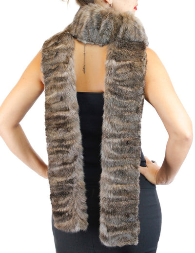 Women's Barguzin Russian Sable Fur Extra Long Raw Edge Scarf