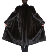 PRE-OWNED MEDIUM/LARGE DARK MINK FUR COAT - LONG SLEEVES & ROLL-UP CUFFS! - from THE REAL FUR DEAL & DAVID APPEL FURS new and pre-owned online fur store!