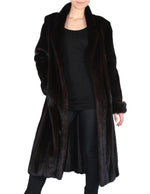 PRE-OWNED MEDIUM/LARGE DARK MINK FUR COAT - LONG SLEEVES & ROLL-UP CUFFS! - from THE REAL FUR DEAL & DAVID APPEL FURS new and pre-owned online fur store!