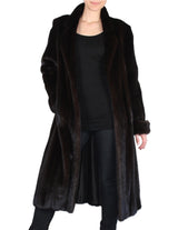 PRE-OWNED MEDIUM/LARGE DARK MINK FUR COAT - LONG SLEEVES & ROLL-UP CUFFS! - from THE REAL FUR DEAL & DAVID APPEL FURS new and pre-owned online fur store!