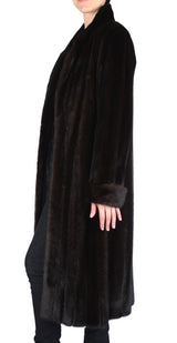 PRE-OWNED MEDIUM/LARGE DARK MINK FUR COAT - LONG SLEEVES & ROLL-UP CUFFS! - from THE REAL FUR DEAL & DAVID APPEL FURS new and pre-owned online fur store!