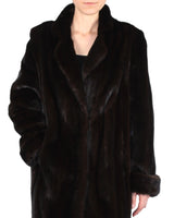 PRE-OWNED MEDIUM/LARGE DARK MINK FUR COAT - LONG SLEEVES & ROLL-UP CUFFS! - from THE REAL FUR DEAL & DAVID APPEL FURS new and pre-owned online fur store!