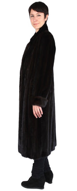 PRE-OWNED MEDIUM/LARGE DARK MINK FUR COAT - LONG SLEEVES & ROLL-UP CUFFS! - from THE REAL FUR DEAL & DAVID APPEL FURS new and pre-owned online fur store!