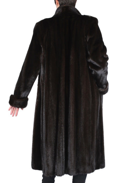 PRE-OWNED MEDIUM/LARGE DARK MINK FUR COAT - LONG SLEEVES & ROLL-UP CUFFS! - from THE REAL FUR DEAL & DAVID APPEL FURS new and pre-owned online fur store!