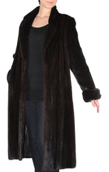 PRE-OWNED MEDIUM/LARGE DARK MINK FUR COAT - LONG SLEEVES & ROLL-UP CUFFS! - from THE REAL FUR DEAL & DAVID APPEL FURS new and pre-owned online fur store!