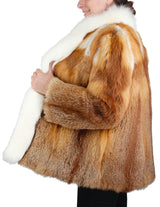 PRE-OWNED MEDIUM/LARGE RED FOX FUR JACKET WITH SHADOW FOX TRIM - from THE REAL FUR DEAL & DAVID APPEL FURS new and pre-owned online fur store!