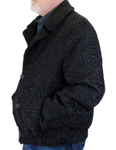 MEN'S BLACK PERSIAN LAMB FUR BOMBER JACKET - from THE REAL FUR DEAL & DAVID APPEL FURS new and pre-owned online fur store!