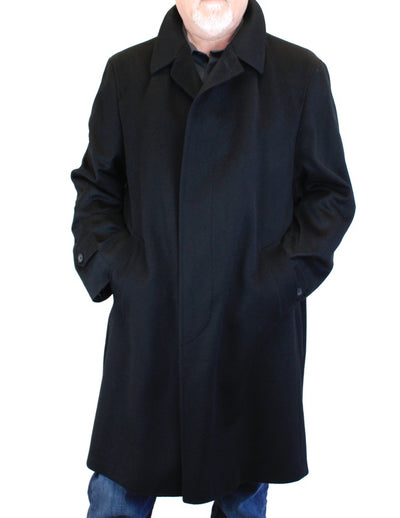 MEN'S BLACK 100% CASHMERE LIGHTWEIGHT COAT - from THE REAL FUR DEAL & DAVID APPEL FURS new and pre-owned online fur store!