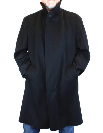 MEN'S BLACK 100% CASHMERE LIGHTWEIGHT COAT - from THE REAL FUR DEAL & DAVID APPEL FURS new and pre-owned online fur store!