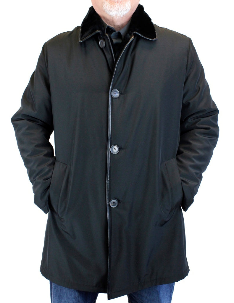 Black lined best sale raincoat