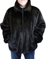 MEN'S DARK RANCH MINK FUR AND LEATHER BOMBER JACKET - from THE REAL FUR DEAL & DAVID APPEL FURS new and pre-owned online fur store!