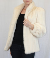 PRE-OWNED MEDIUM GLACIAL MINK FUR JACKET! BEAUTIFUL OFF-WHITE COLOR! - from THE REAL FUR DEAL & DAVID APPEL FURS new and pre-owned online fur store!