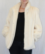 PRE-OWNED MEDIUM GLACIAL MINK FUR JACKET! BEAUTIFUL OFF-WHITE COLOR! - from THE REAL FUR DEAL & DAVID APPEL FURS new and pre-owned online fur store!