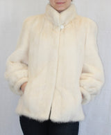 PRE-OWNED MEDIUM GLACIAL MINK FUR JACKET! BEAUTIFUL OFF-WHITE COLOR! - from THE REAL FUR DEAL & DAVID APPEL FURS new and pre-owned online fur store!