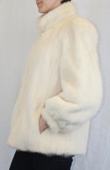 PRE-OWNED MEDIUM GLACIAL MINK FUR JACKET! BEAUTIFUL OFF-WHITE COLOR! - from THE REAL FUR DEAL & DAVID APPEL FURS new and pre-owned online fur store!