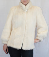 PRE-OWNED MEDIUM GLACIAL MINK FUR JACKET! BEAUTIFUL OFF-WHITE COLOR! - from THE REAL FUR DEAL & DAVID APPEL FURS new and pre-owned online fur store!